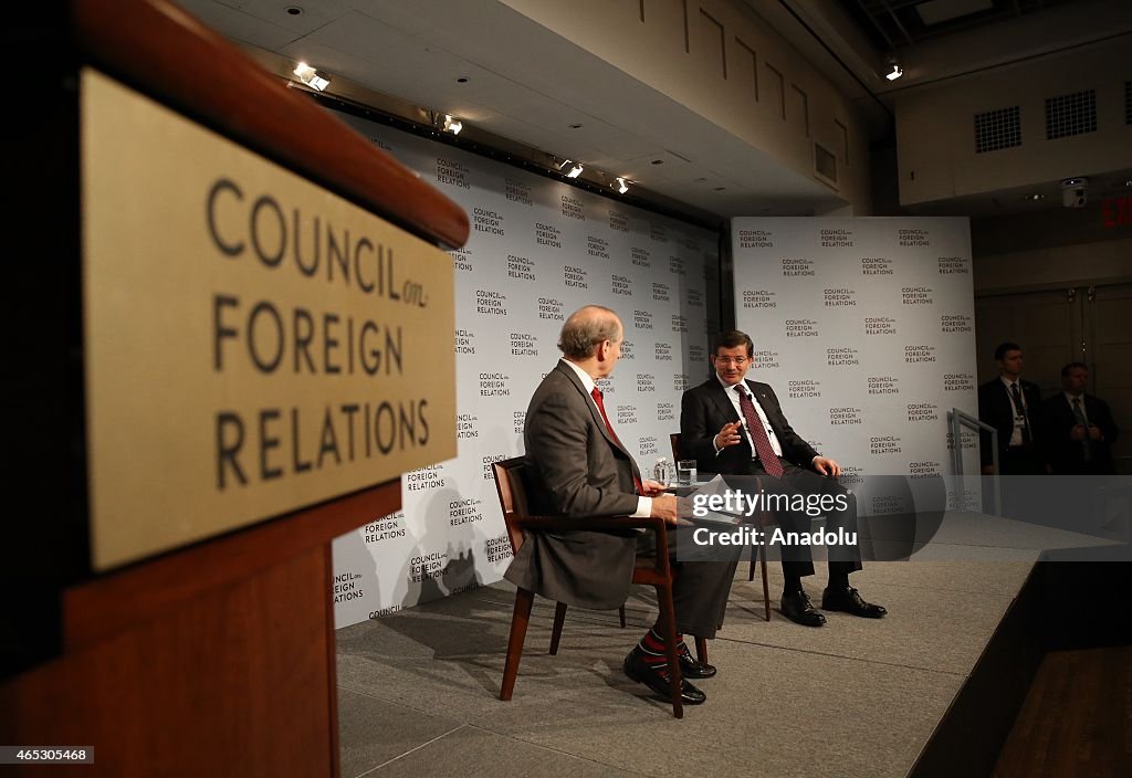 Turkish PM Davutoglu in New York