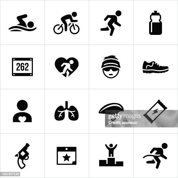 ilustraciones, imágenes clip art, dibujos animados e iconos de stock de iconos de triatlón - barra de cereal