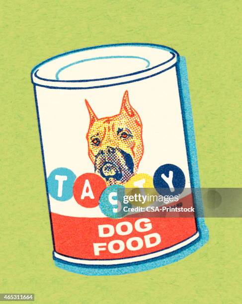 tasty dog food - dog food stock illustrations