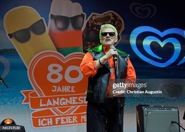 Heino attends the Langnese 80th Anniversary Celebration at Beach Centre Wandsbek on March 5, 2015 in Hamburg, Germany.