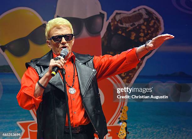 Heino attends the Langnese 80th Anniversary Celebration at Beach Centre Wandsbek on March 5, 2015 in Hamburg, Germany.