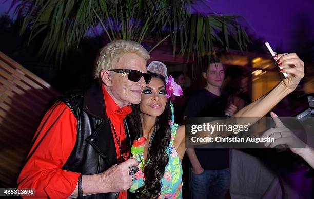 Heino and Kader Loth attend the Langnese 80th Anniversary Celebration at Beach Centre Wandsbek on March 5, 2015 in Hamburg, Germany.