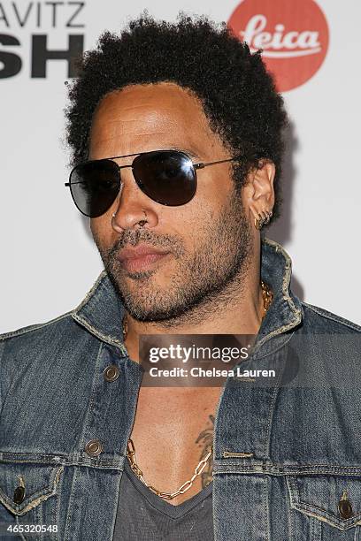 Musician Lenny Kravitz arrives at the worldwide launch of "Flash by Lenny Kravitz" at Leica Gallery Los Angeles on March 5, 2015 in Los Angeles,...