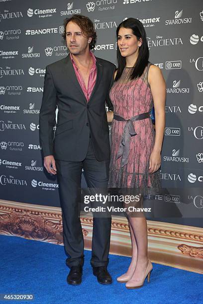 Carlos Gascon and Lorena Marin attend the "Cinderella" Mexico City premiere at Antara Polanco on March 5, 2015 in Mexico City, Mexico.