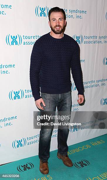 Actor Chris Evans attends the 2nd Annual Hollywood Heals: Spotlight On Tourette Syndrome at House of Blues Sunset Strip on March 5, 2015 in West...