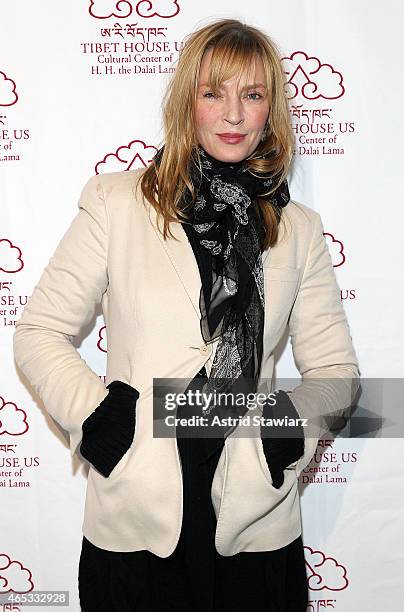 Actress Uma Thurman attends Tibet House Benefit Concert After Party 2015 at Metropolitan West on March 6, 2015 in New York City.