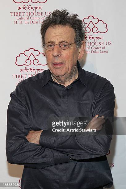 Co-founder of Tibet House New York, Phillip Glass attend Tibet House Benefit Concert After Party 2015 at Metropolitan West on March 6, 2015 in New...