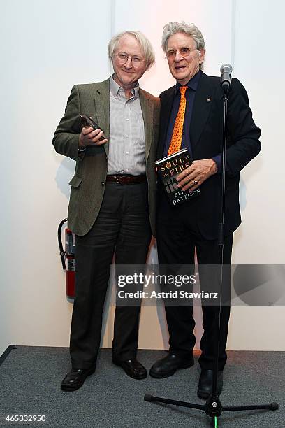 Author Eliot Pattison and president of Tibet House New York, Robert Thurman attend Tibet House Benefit Concert After Party 2015 at Metropolitan West...