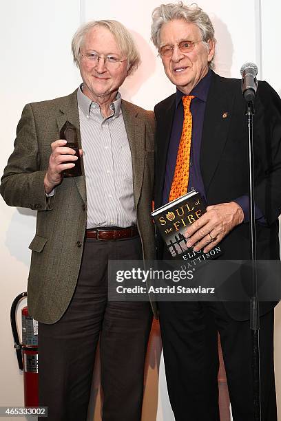 Author Eliot Pattison and president of Tibet House New York, Robert Thurman attend Tibet House Benefit Concert After Party 2015 at Metropolitan West...