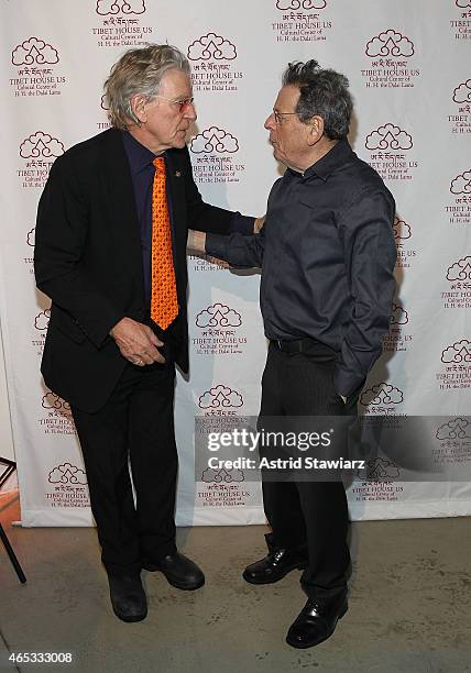 Co-founders of Tibet House New York, Robert Thurman and Phillip Glass attend Tibet House Benefit Concert After Party 2015 at Metropolitan West on...