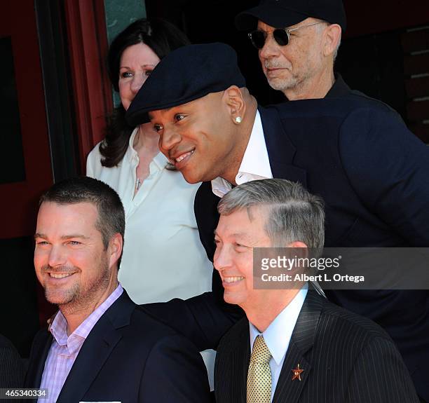 Actor Chris O'Donnell and actor/rapper LL Cool J at the Chris O'Donnell Star Ceremony On The Hollywood Walk Of Fame on March 5, 2015 in Hollywood,...