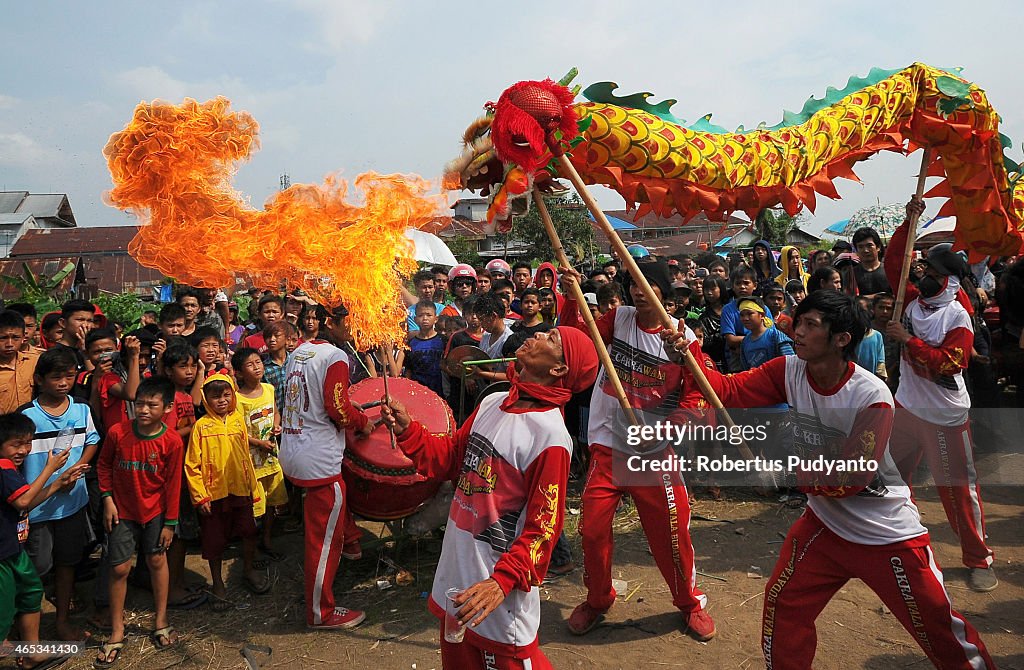 Chinese Dragon Burnt To Mark The End Of Chinese New Year Celebration