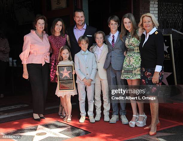 Actor Chris O'Donnell with wife, children, mother and mother-in-law at the Chris O'Donnell Star Ceremony On The Hollywood Walk Of Fame on March 5,...
