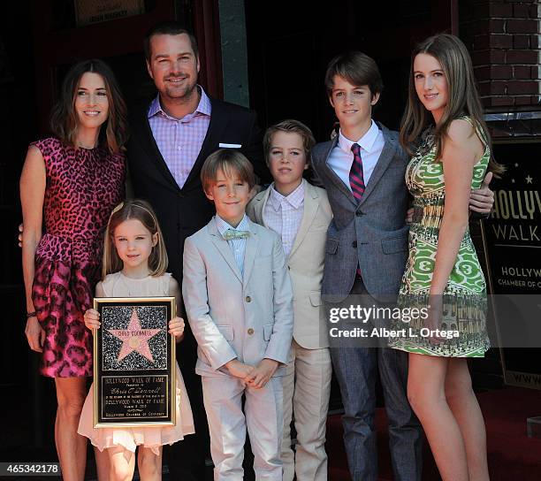 Actor Chris O'Donnell and family at the Chris O'Donnell Star Ceremony On The Hollywood Walk Of Fame on March 5, 2015 in Hollywood, California.