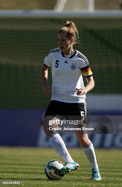 Rebecca Knaak of Germany in action during the women's U19 international friendly match between Sweden and Germany on March 5, 2015 in La Manga, Spain.