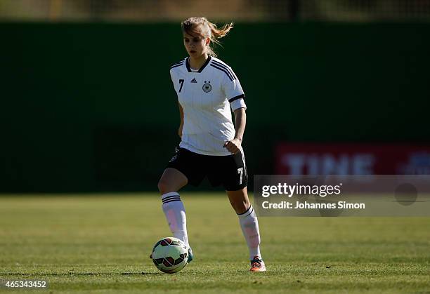 Anna Gasper of Germany in action during the women's U19 international friendly match between Sweden and Germany on March 5, 2015 in La Manga, Spain.