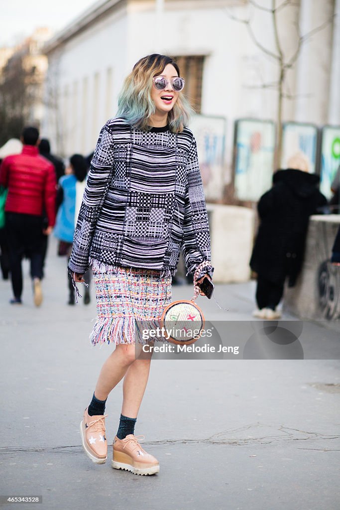 Day 3 - Street Style - Paris Fashion Week - Womenswear Fall/Winter 2015/2016