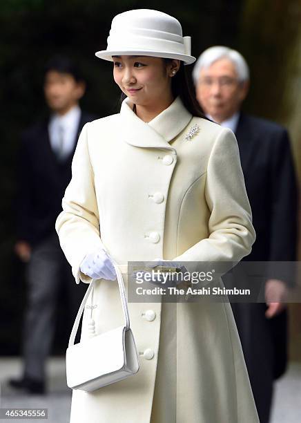 Princess Kako of Akishino is seen after visiting the Geku at Ise Shrine on March 6, 2015 in Ise, Mie, Japan.