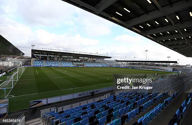 General stadium view during the UEFA Youth League Round of 16 match between Manchester City FC and FC Schalke 04 at City Football Academy on February...