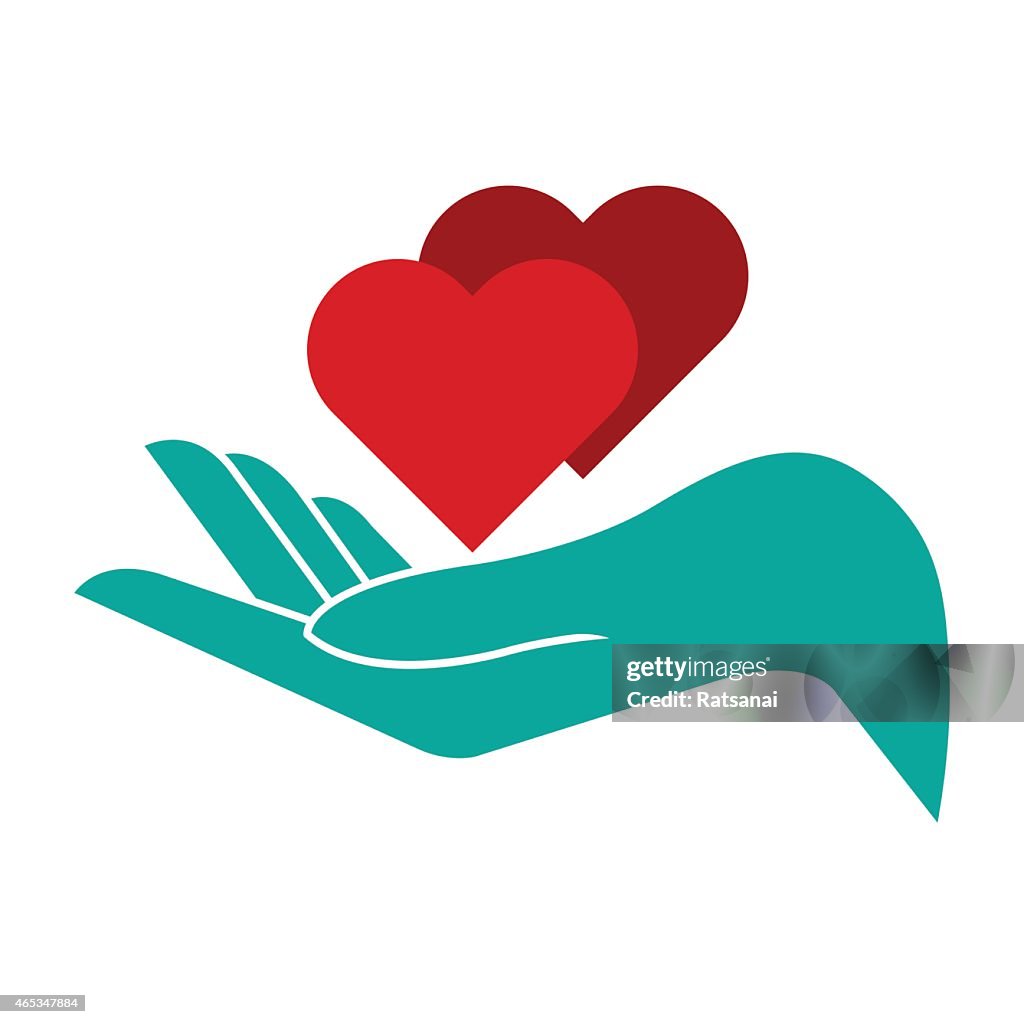 Two Red Hearts Resting on a Green Hand