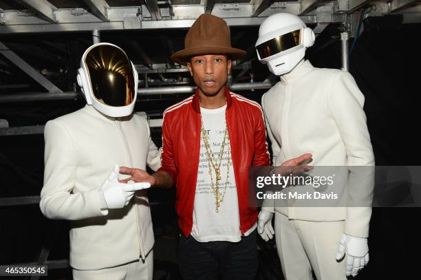 Recording artists Guy-Manuel de Homem-Christo , Pharrell Williams and Thomas Bangalter, winners of Record of the Year and Album of the Year for...