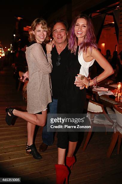 Actress Cody Horn and actor Jim Belushi and Actress Dawn Olivieri is sighted at Seasalt and Pepper Restaurant on January 25, 2014 in Miami, Florida.