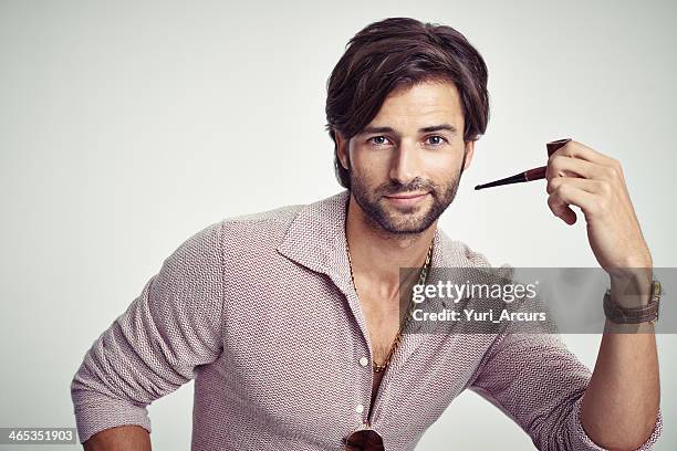 Er Ist Mit Einem Modischen Mann, Stock-Foto