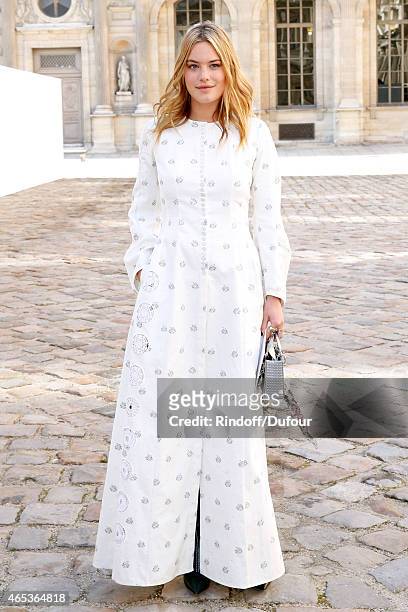 Camille Rowe attends the Christian Dior show as part of the Paris Fashion Week Womenswear Fall/Winter 2015/2016 on March 6, 2015 in Paris, France.