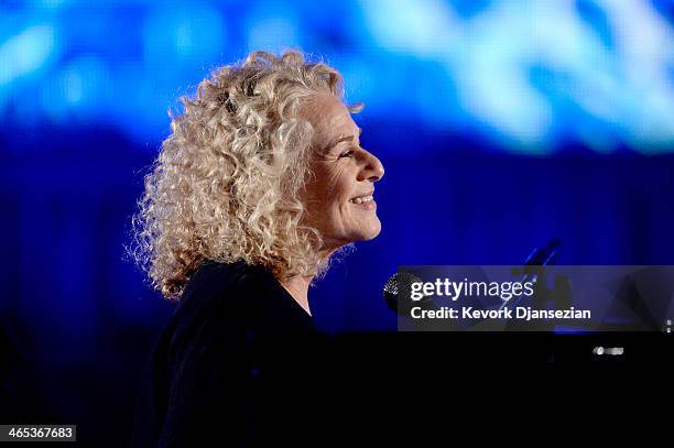 Musician Carole King performs onstage during the 56th GRAMMY Awards at Staples Center on January 26, 2014 in Los Angeles, California.