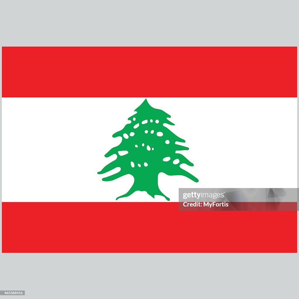Illustration of the national flag of Lebanon