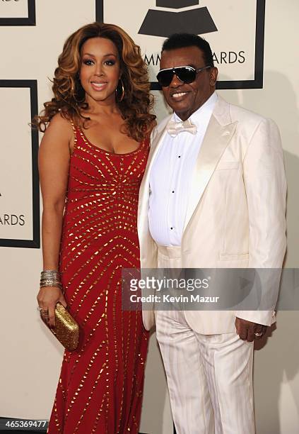 Kandy Johnson Isley and recording artist Ronald Isley attend the 56th GRAMMY Awards at Staples Center on January 26, 2014 in Los Angeles, California.