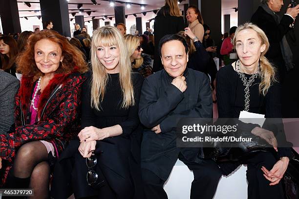 Diane de Furstenberg, Victoire de Castellane, Azzedine Alaia and Carla Sozzani attend the Christian Dior show as part of the Paris Fashion Week...