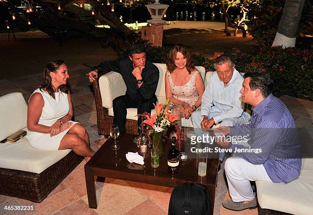 Sylvester Stallone along with Claudia Ruiz Massieu, Christine Aleman, Miguel Aleman V. And Miguel Aleman M. At a private dinner to celebrate the 9th...