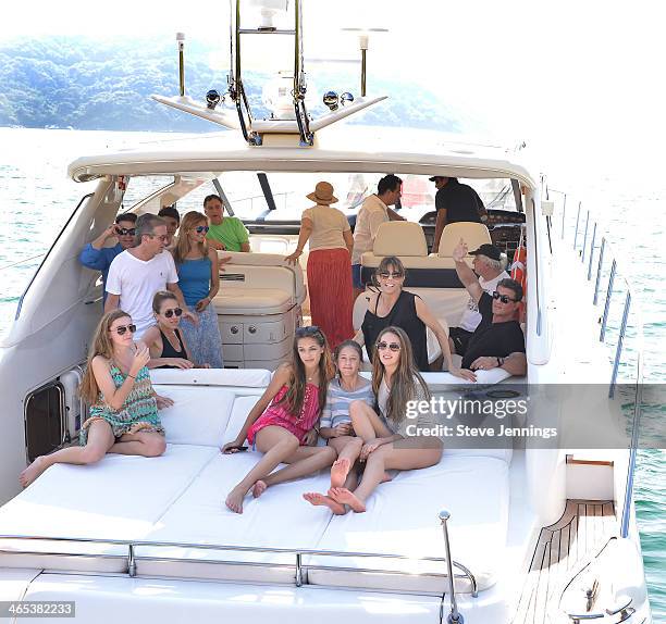 Sylvester Stallone and family enjoy an afternoon boat ride in Acapulco, Mexico. The family was in Acapulco to attend opening night of the 9th Annual...