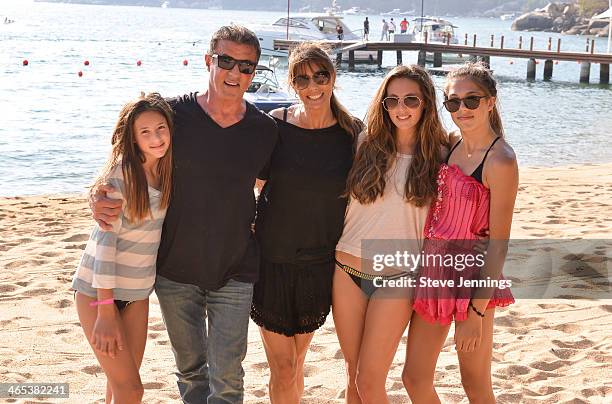 Sylvester Stallone Jennifer Stallone and their daughters enjoy an afternoon on the beach in Acapulco, Mexico. The family was in Acapulco to attend...