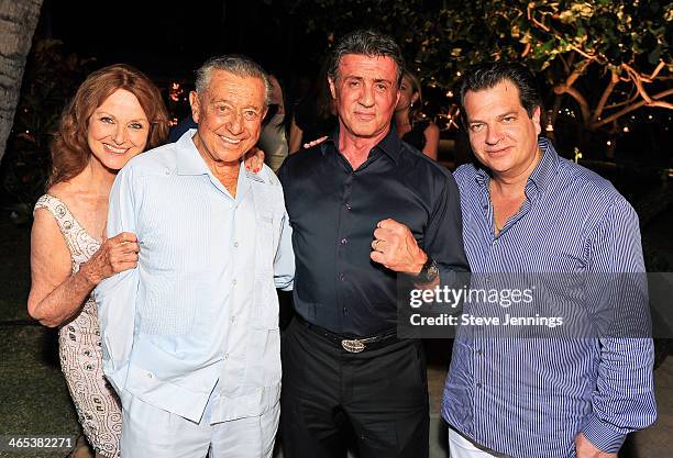 Christiane Aleman, Miguel Aleman V., Sylvester Stallone and Miguel Aleman M. Attend the private dinner to celebrate the 9th Annual Acapulco Film...