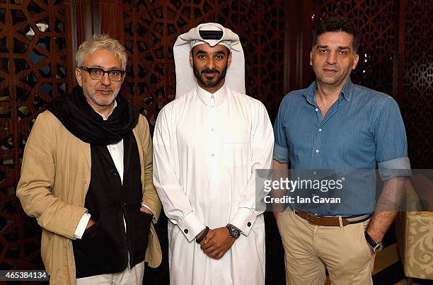 Doha Film Institute Artistic Advisor Elia Suleiman, Doha Film Institute Chief Administrative Officer Abdulla Al Mosallam and Qumra Master and Academy...
