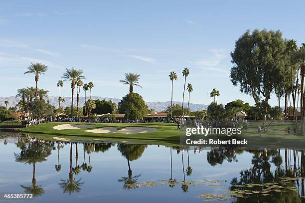 Humana Challange: Scenic view from rear of Phil Mickelson and Billy Horschel approaching No 3 green on Thursday at La Quinta CC. La Quinta, CA...