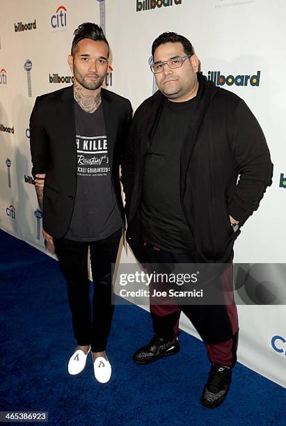 Junior Sanchez and LA Riots attend the second annual Billboard GRAMMY After Party at The London West Hollywood on January 26, 2014 in West Hollywood,...