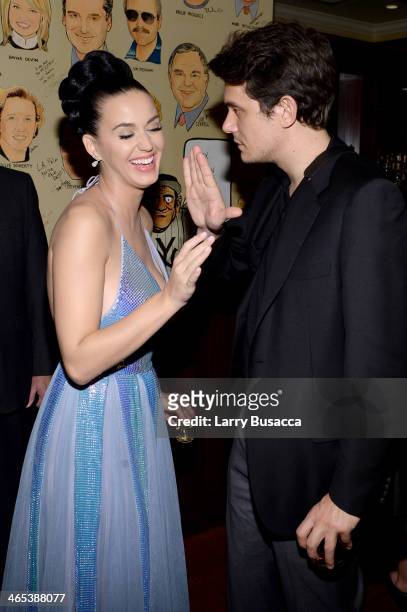 Recording artists Katy Perry and John Mayer attend the Sony Music Entertainment Post-Grammy Reception at The Palm on January 26, 2014 in Los Angeles,...