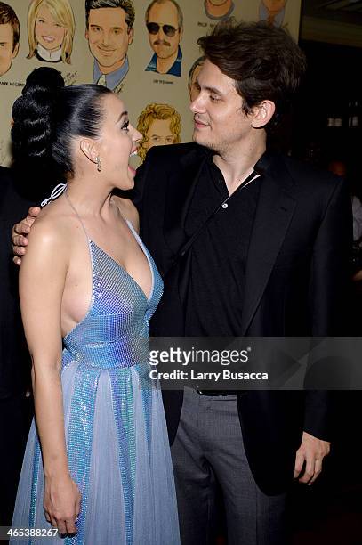 Recording artists Katy Perry and John Mayer attend the Sony Music Entertainment Post-Grammy Reception at The Palm on January 26, 2014 in Los Angeles,...