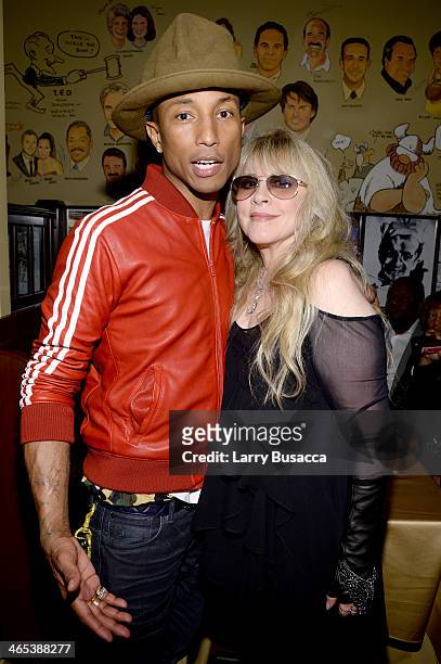 Recording artists Pharrell Williams and Stevie Nicks attend the Sony Music Entertainment Post-Grammy Reception at The Palm on January 26, 2014 in Los...