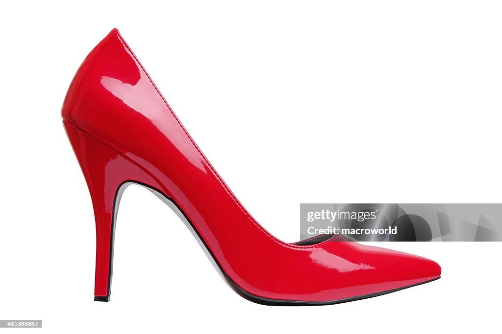 Élégantes chaussures rouge isolé sur blanc