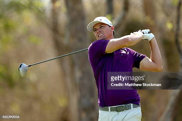 John Mallinger of the United States hits off the 2nd tee during the second round of the Cartagena de Indias at Karibana Championship at the TPC...