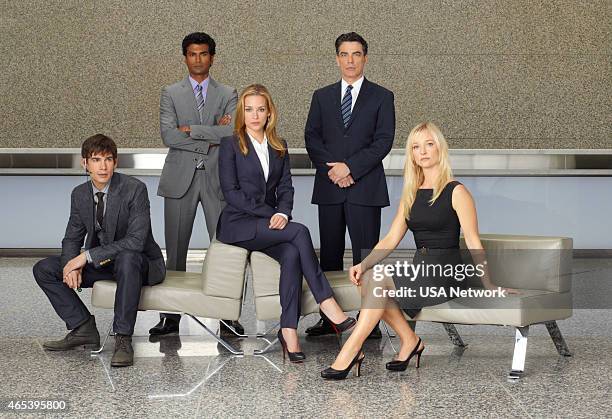 Season 1 -- Pictured: Christopher Gorham as Auggie Anderson, Sendhil Ramamurthy as Jai Wilcox, Piper Perabo as Annie Walker, Peter Gallagher as...