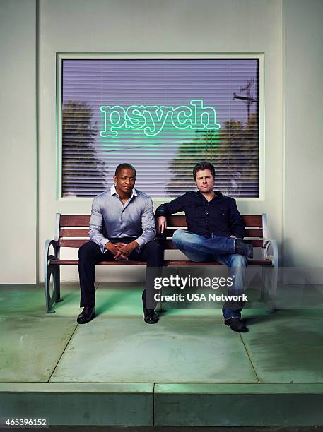 Season 4 Gallery -- Pictured: Dule Hill as Burton "Gus" Guster, James Roday as Shawn Spencer --