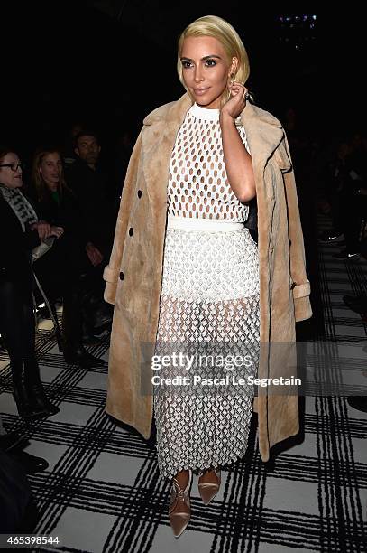 Kim Kardashian West attends the Balenciaga show as part of the Paris Fashion Week Womenswear Fall/Winter 2015/2016 on March 6, 2015 in Paris, France.