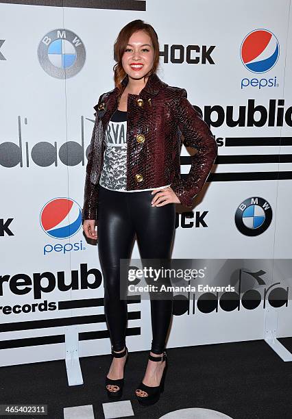 Singer Guinevere arrives at the Republic Records Post GRAMMY Party at 1 OAK on January 26, 2014 in West Hollywood, California.