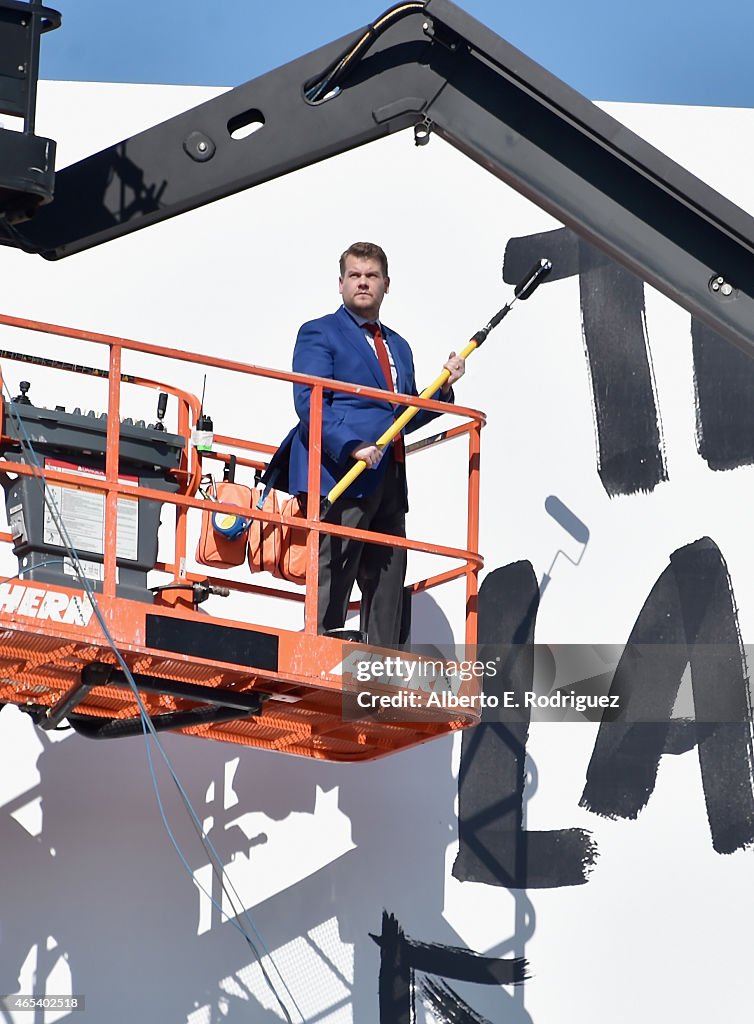 James Corden Puts Up His Own Billboard For CBS Television Network's "The Late Late Show"