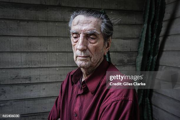 February 23: Actor Harry Dean Stanton stands outside of his home on February 23, 2015 in Los Angeles, California.